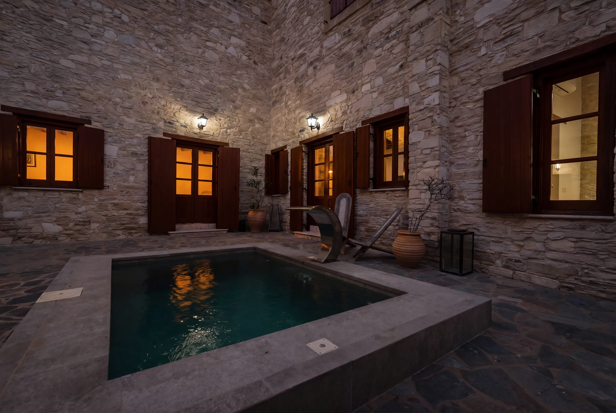 The courtyard at twilight