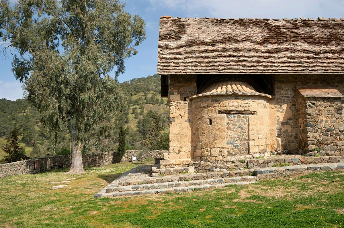 A stone Byzantine church in the Troodos mountains
